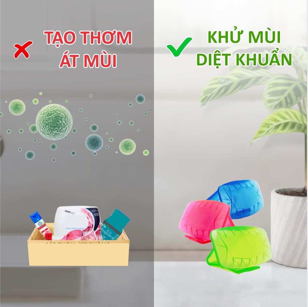 Combo 3 Kẹp Thơm Khử Mùi Nhà Vệ Sinh ECODEALS Clip Fresher - Gấp 3 sáp thường, an toàn sức khỏe - Mùi ngẫu nhiên