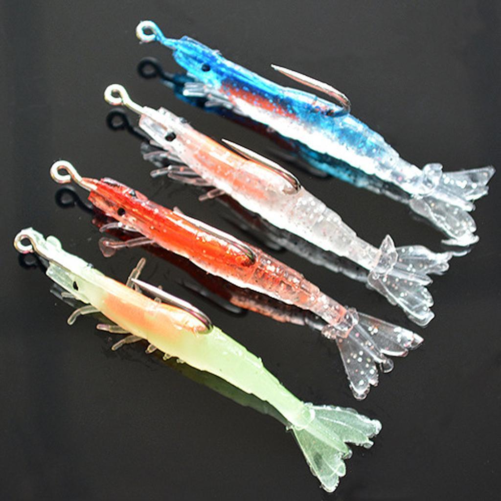 5Pcs Creative Shrimp Style Soft Prawn Sea Fishing Lure Simulation Hook Baits