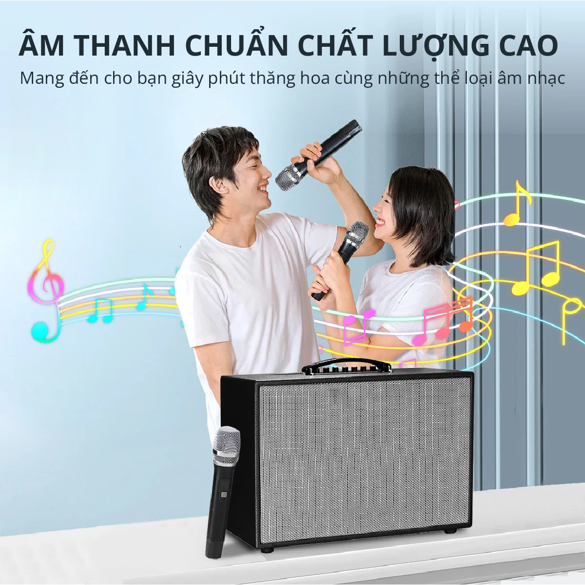 Loa gỗ xách di động Mishio MKX120 MKX125 (tặng kèm Micro) - Hàng chính hãng