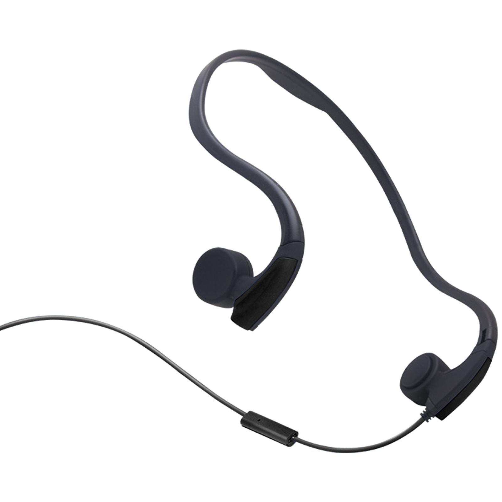 Bone Conduction Wired Headset Voice Control with Mic Neckband Headset Headphones Earphone for Running Sports Mobile Phones Game Music