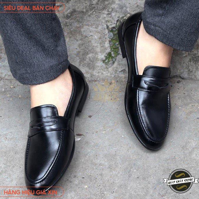 Giày lười nam da nhám đai khoét đơn giản , rẻ và đẹp