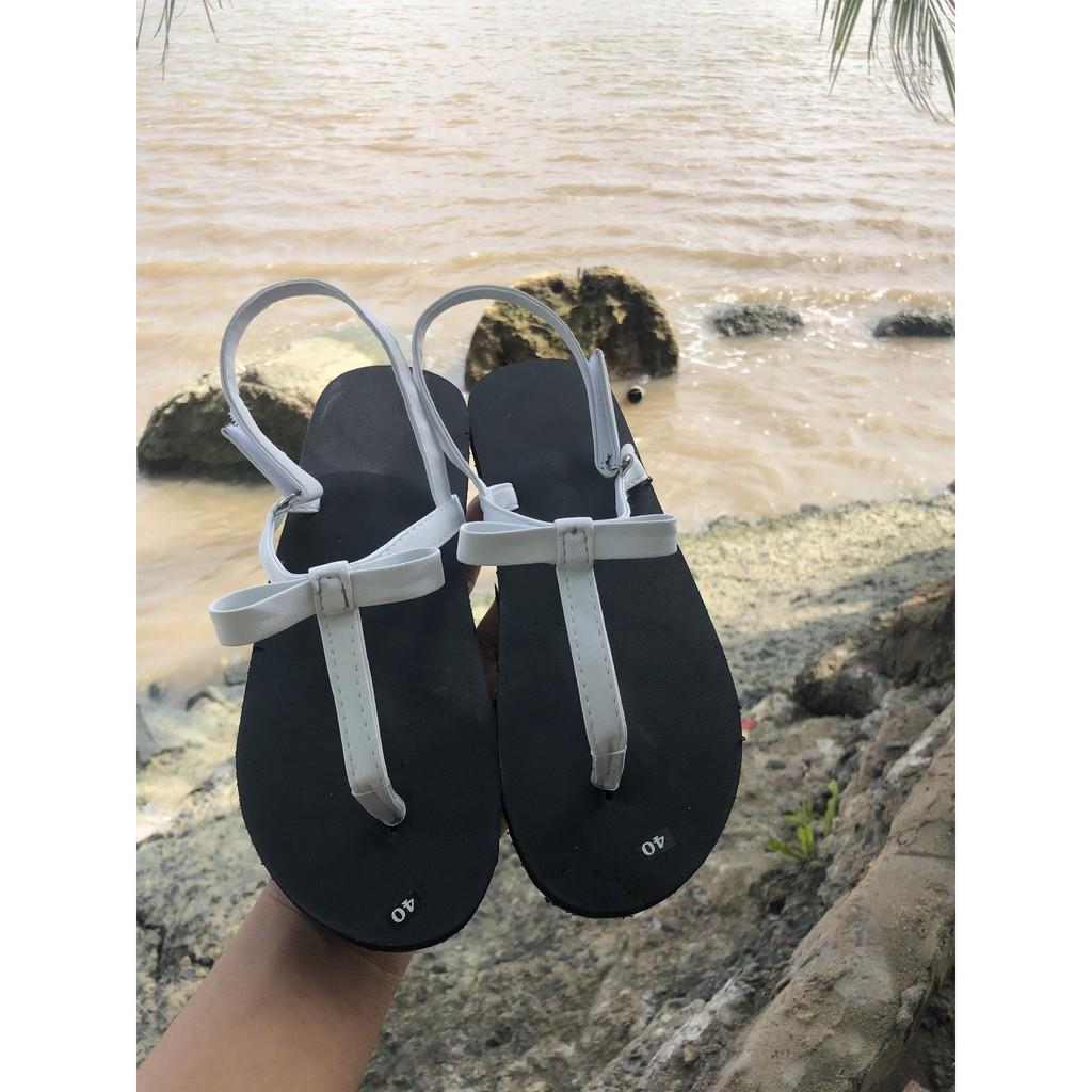 dép quai hậu nữ sandal đồng nai ( đế đen quai hậu trắng ) size từ 34 nữ đến 42 nữ có đủ màu đủ size có size em bé