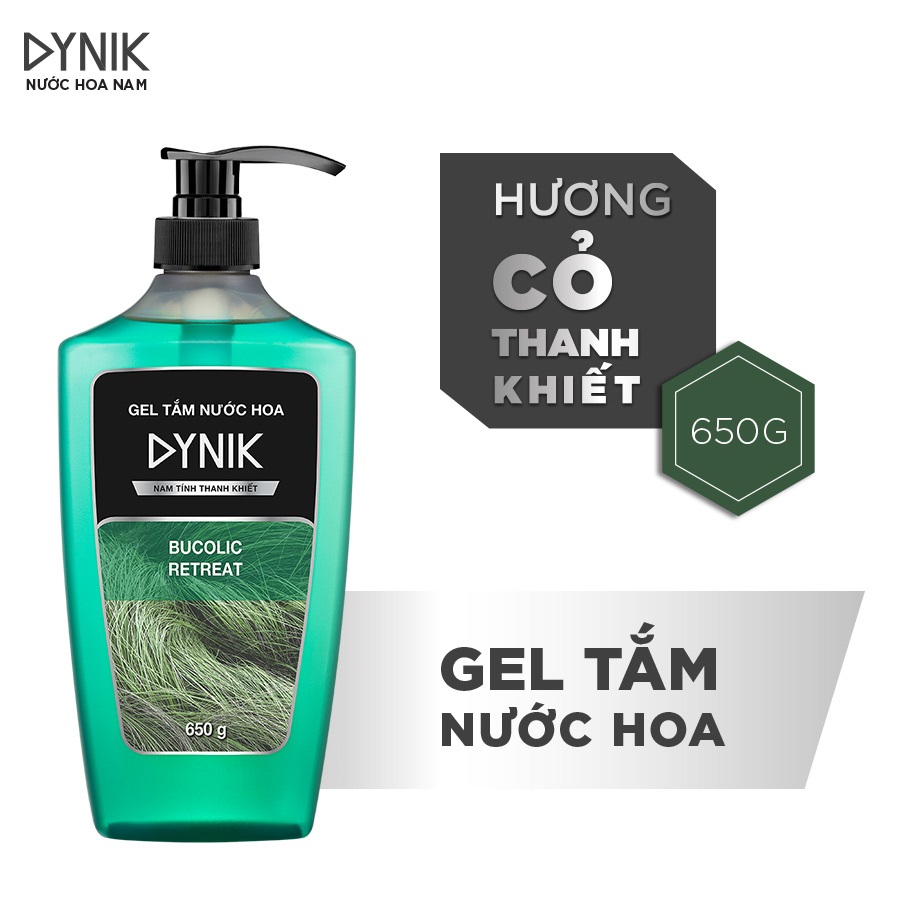 Bộ đôi tắm gội nước hoa nam Dynik Bucolic Retreat hương cỏ thanh khiết 650g/chai