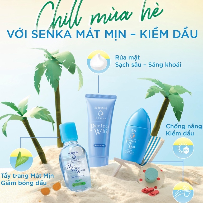 [SENKA] Nước Tẩy Trang Cho Da Dầu Giúp Sạch Sâu Và Giảm Bóng Nhờn Làn Da All Clear Water Fresh 230ml (Mã 15288)