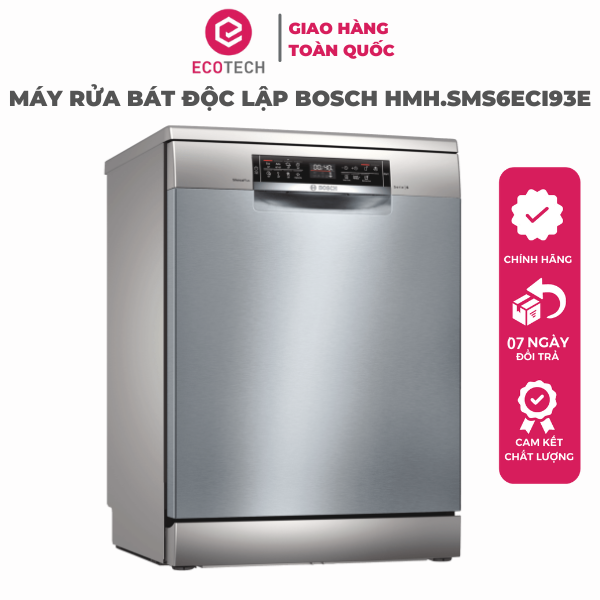 Máy Rửa Chén Bát Độc Lập 13 Bộ Châu Âu BOSCH HMH.SMS6ECI93E - Hàng Chính Hãng