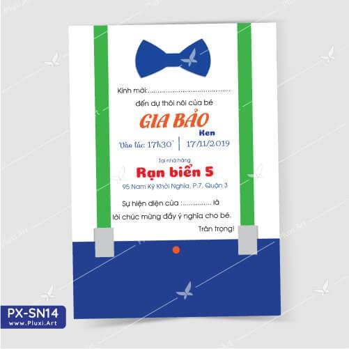 Thiệp thôi nôi – sinh nhật theo yêu cầu Pluxi