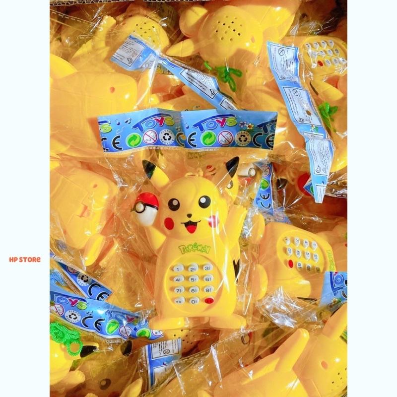 Điện Thoại Pikachu Vàng Chanh + Tặng Pin, Dây Đeo, Có Các Nhạc Vui Nhộn Cầm Tay Đồ Chơi Bé Trai, Gái