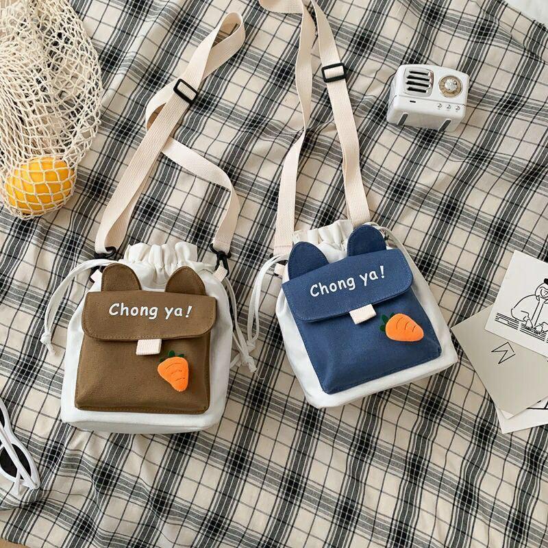 Túi đeo chéo Túi vải mini tai thỏ siêu dễ thương thiết kế Hàn Quốc TV05