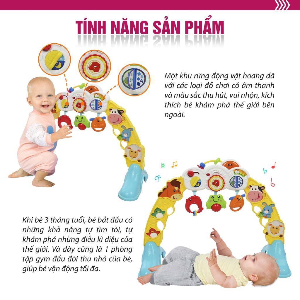 Kệ Chữ A đồ chơi đa năng, treo thành cũi có nhạc 3 in 1 hình động vật Winfun 0853 - Đồ chơi cho bé sơ sinh tới 1 tuổi