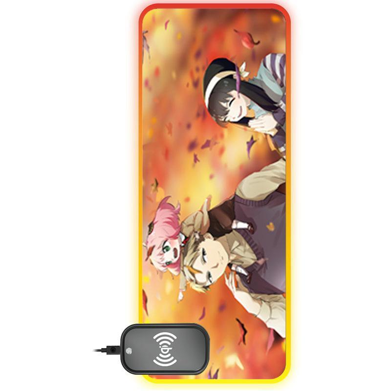 Giá thấp nhất cao su tự nhiên rgb chuột phát quang pad máy tính bàn pad anime spy play house LED ánh sáng ma thuật hướng dẫn sạc không dây