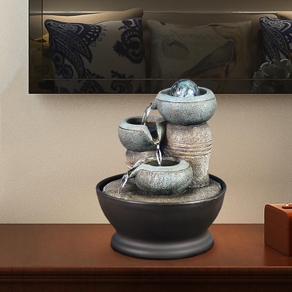 Desktop Waterfall Water Fountain Indoor Tabletop Decor Ornament