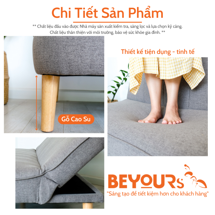 Ghế Sofa Giường Vải Thông Minh BEYOURs Bumbee Sofa Bed Đa Năng Nội Thất Phòng Khách - Xám