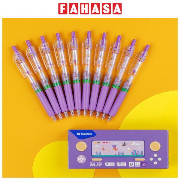 Hộp 10 Bút Gel Quick Dry 0.5 mm - Thiên Long GEL-057 - Mực Tím