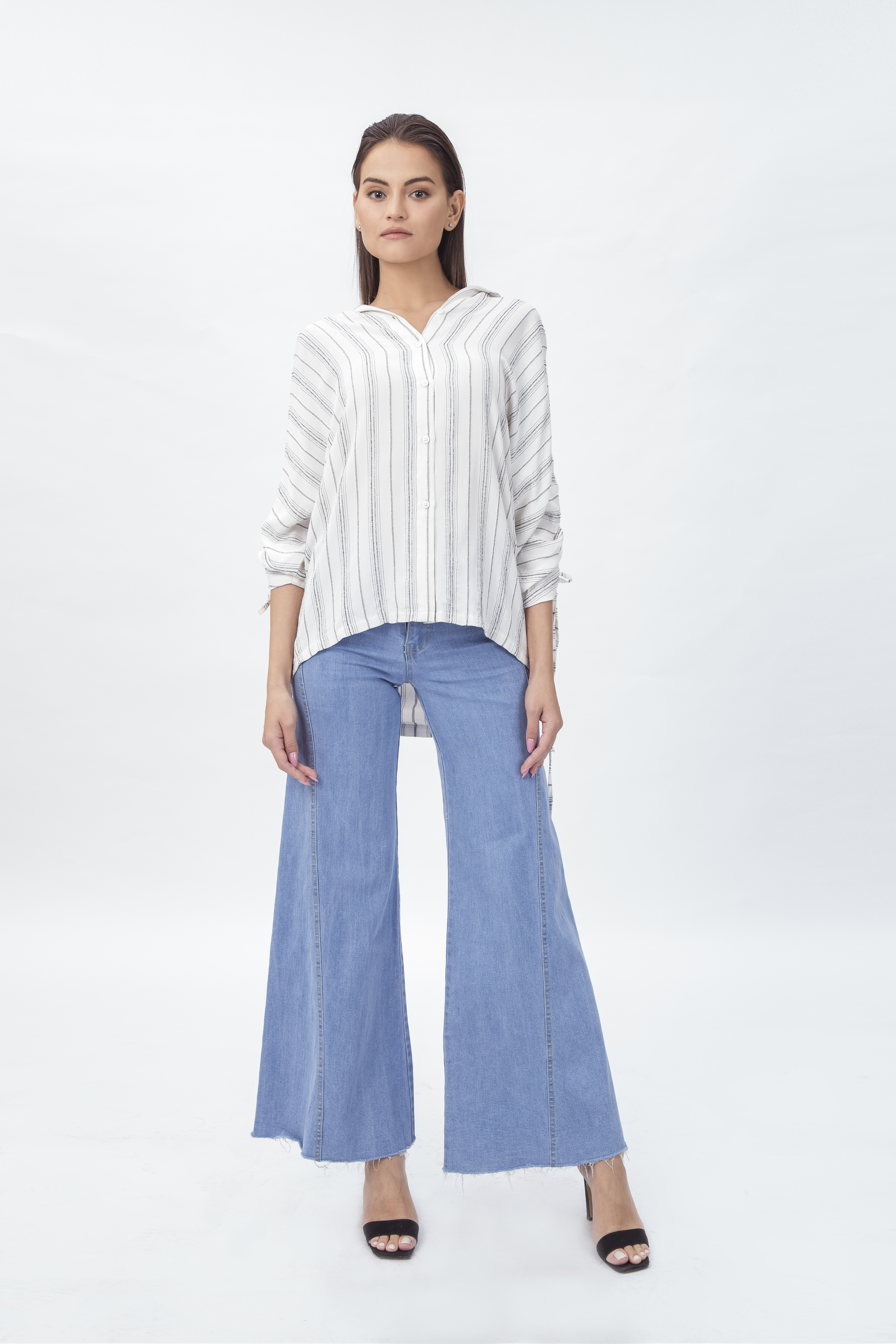 Áo sơ mi nữ lether Striper Cotton Shirt