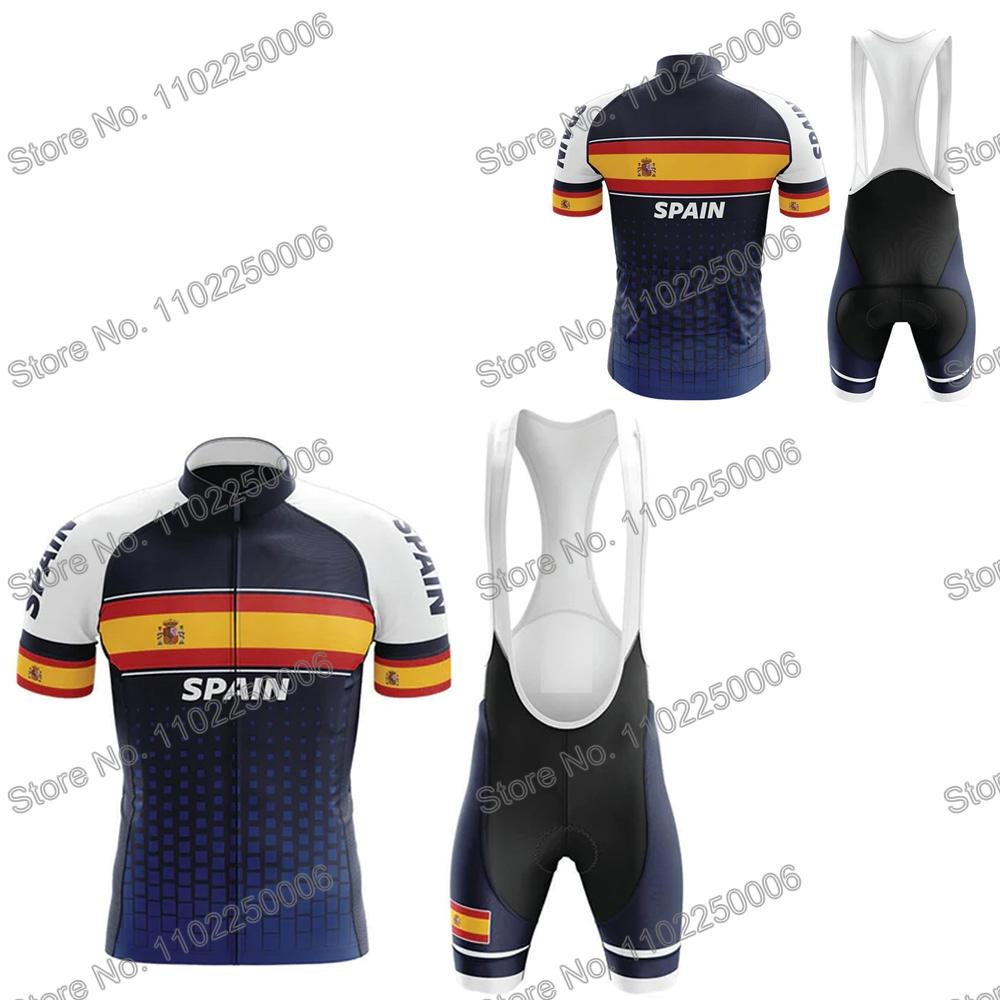 Năm 2023 Tây Ban Nha Bộ Quần Áo Đạp Xe Jersey Mùa Hè Đi Xe Đạp Quần Áo Nam Xe Đạp Đường Bộ Áo Sơ Mi Phù Hợp Với Tay Ngắn Xe Đạp Yếm Quần Short Color: 8 Size: XXS