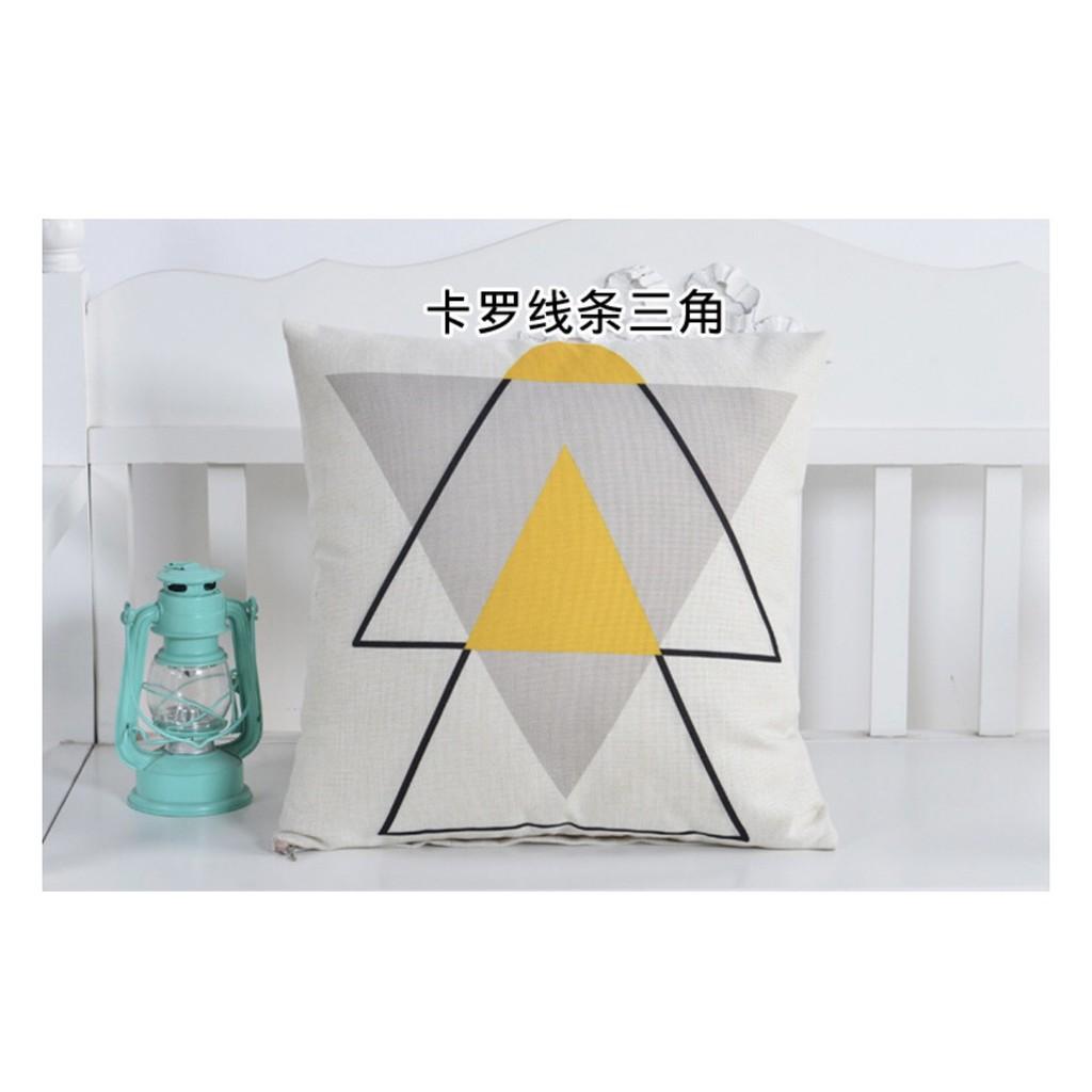 VỎ Gối tựa lưng, gối sofa, gối trang trí VẢI BỐ TRẮNG VÀNG SBK074