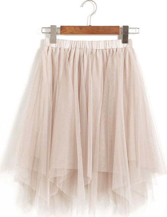 Chân váy tulle xòe tròn dáng nhọn kem - CV051