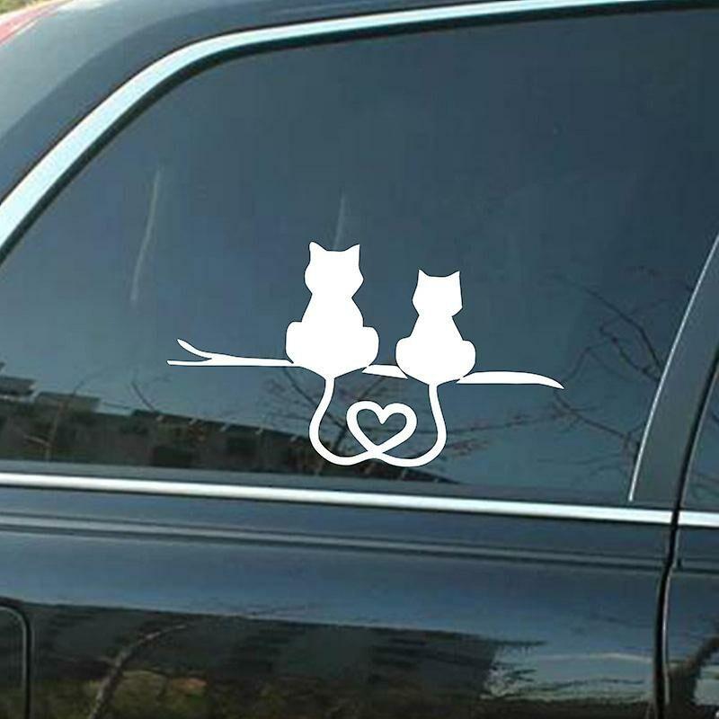 Hình ảnh 2PCS Cat Love Deccal Vinyl Car Sticker (Đen + Trắng, 17,8 10,8cm)