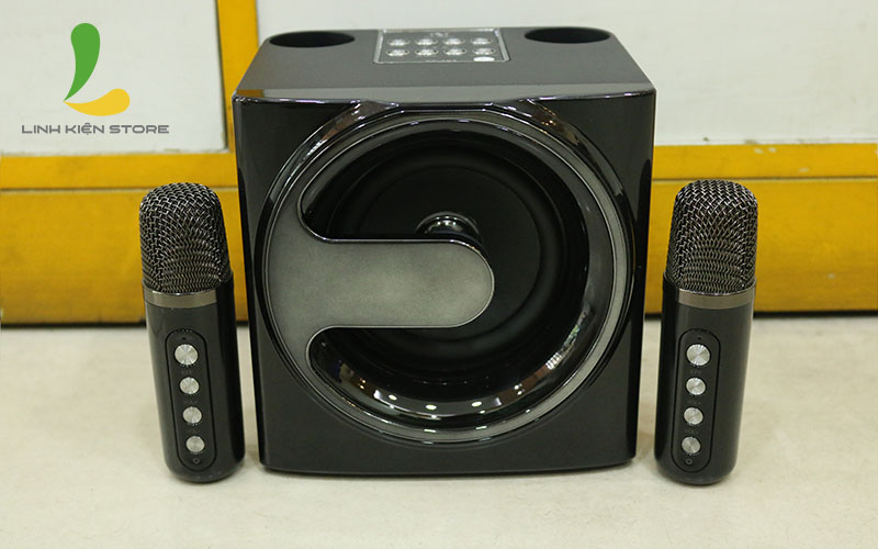 Loa Bluetooth Karaoke YS207 (YS-207) - Loa xách tay chất liệu nhựa cao cấp hiệu ứng đổi giọng, điều chỉnh echo, reverb, effect kèm 2 micro không dây