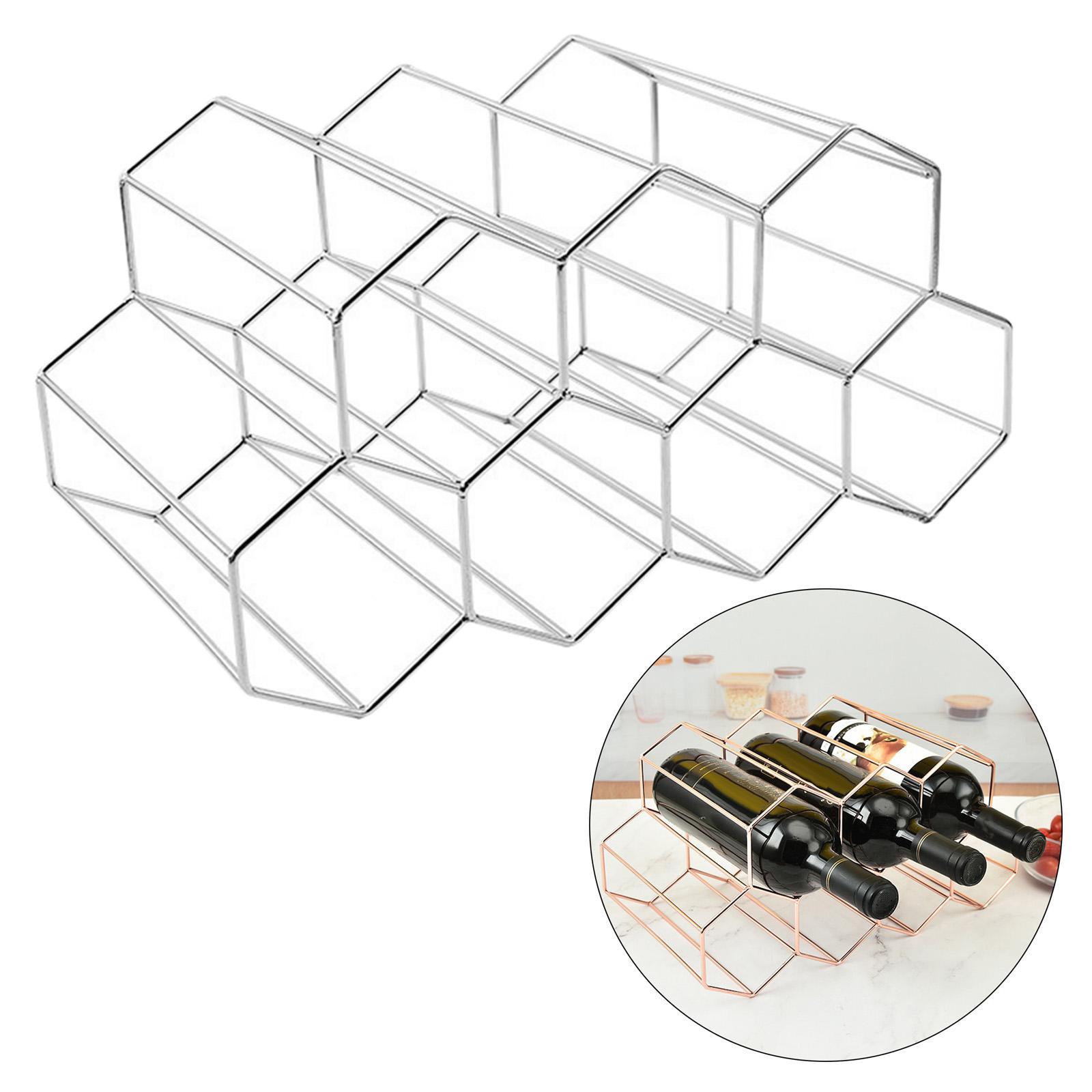Tabletop Wine Rack Wine Holder for Home Decor White+Rose Gold