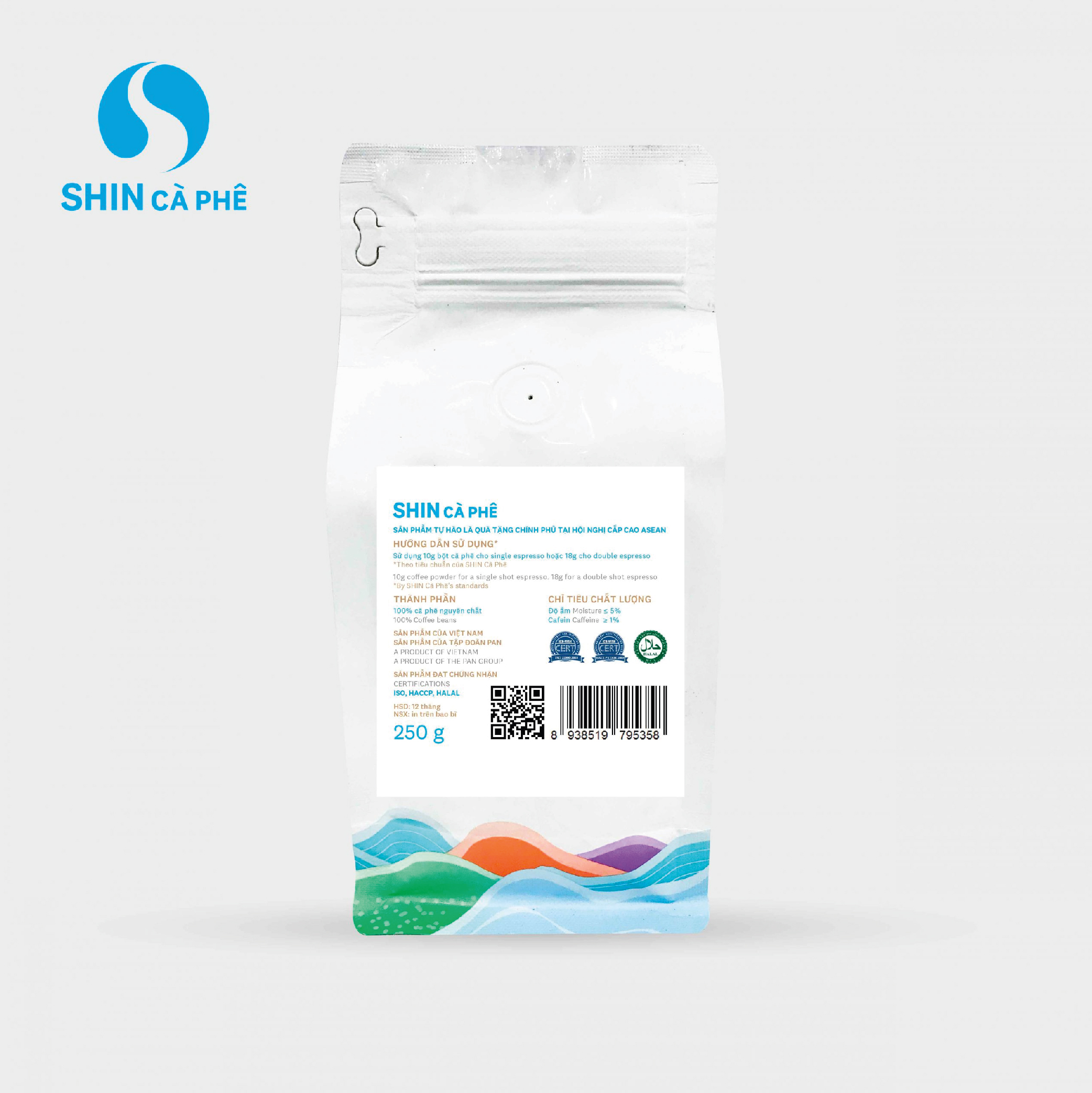 SHIN Cà Phê - Khe Sanh Blend 250g Hạt -Cà Phê Đặc Sản Pha Máy