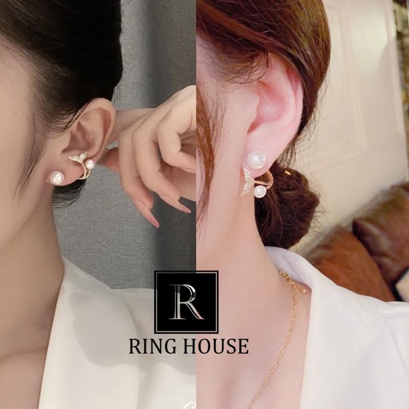 Khuyên Tai Bông Tai Nữ Đuôi Cá Hạt Trai Móc Tai Đẹp