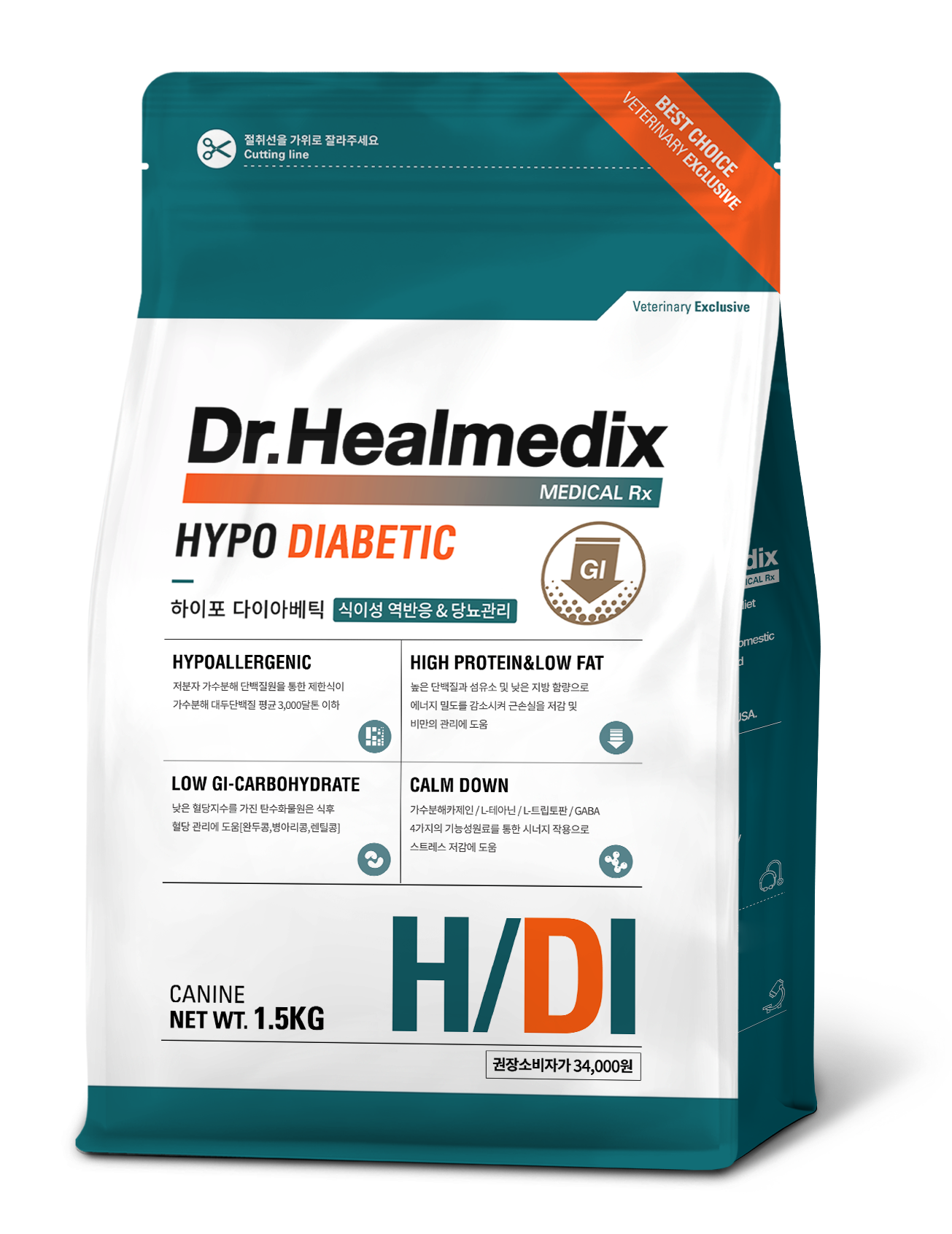THỨC ĂN HẠT CHO CHÓ DR.HEALMEDIX HYPO DIABETIC CÂN BẰNG ĐƯỜNG HUYẾT &amp; DUY TRÌ SỨC KHOẺ [ Túi 1.5kg ]