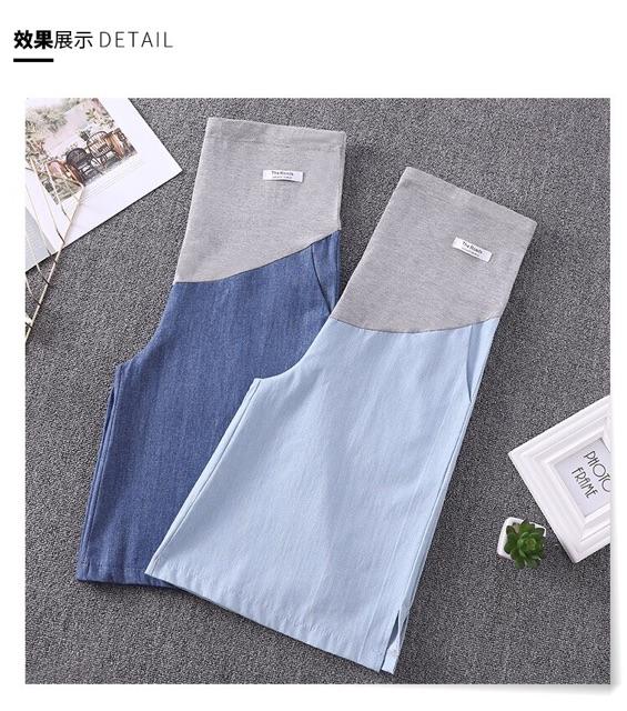 Quần short lửng jeans mỏng cho mẹ bầu(sẵn hàng giao ngay)