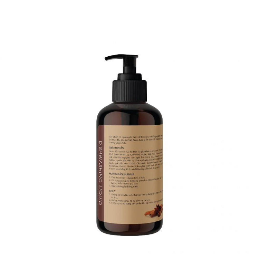 Nước rửa chén hữu cơ Bồ hòn Ecocare - 100% thực vật, không hóa chất, tinh dầu khử mùi, chăm sóc da tay, tiết kiệm nước 30% - Chai 500ml