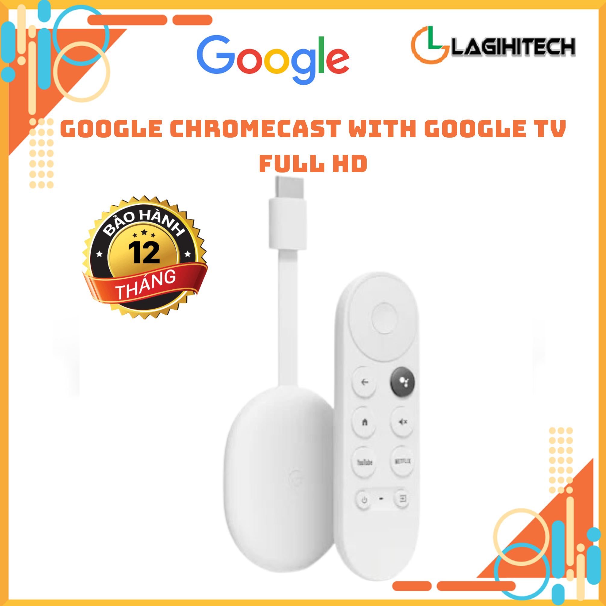 Thiết bị điều khiển thông minh Google Chromecast with Google TV - Hàng Nhập Khẩu