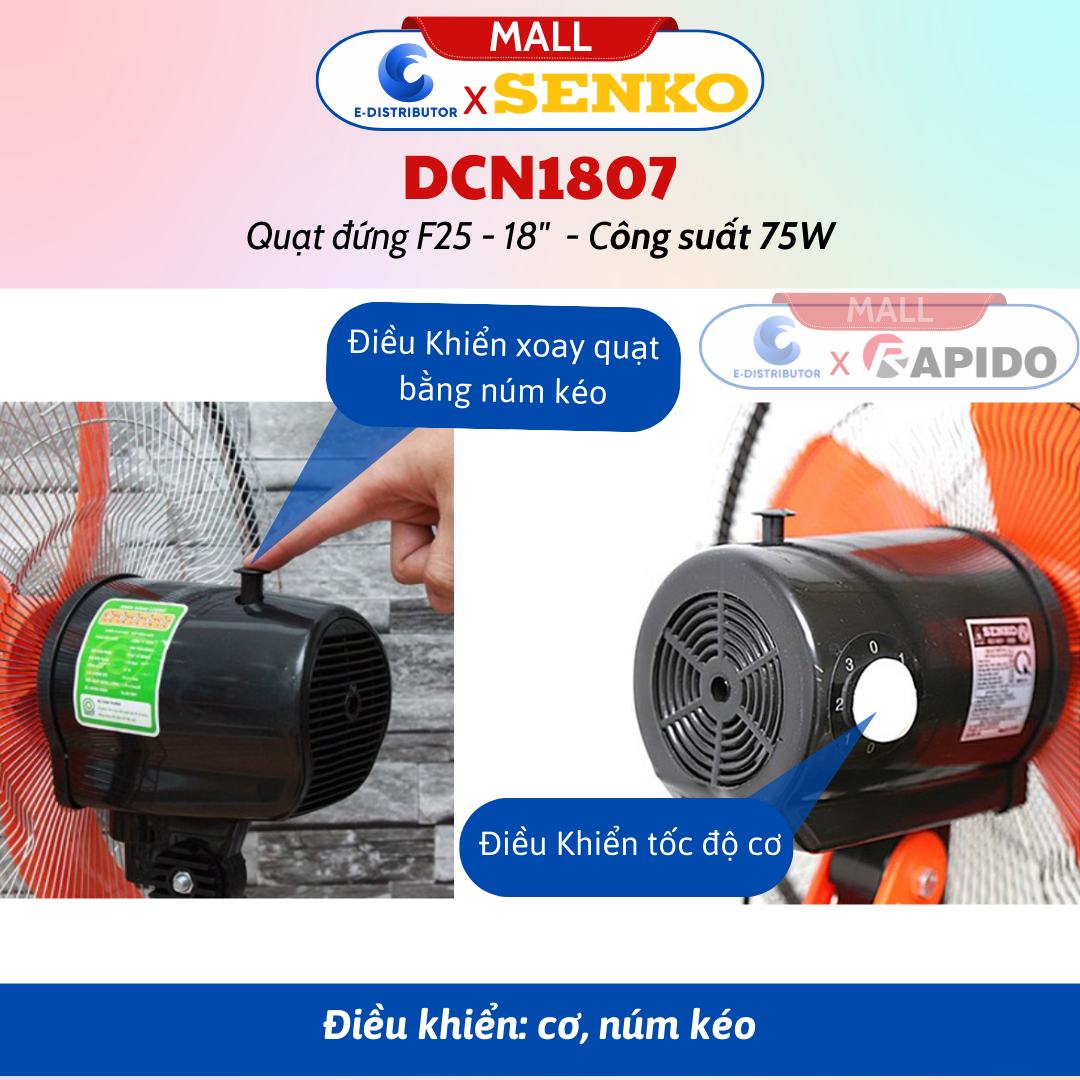 Quạt Đứng Công Nghiệp Senko DCN1807 - Hàng Chính Hãng - Bảo Hành 24 Tháng
