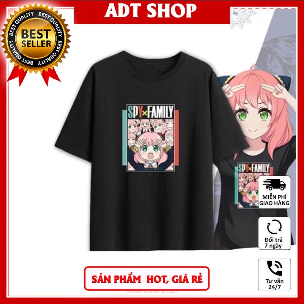 Áo thun đen in hình Anya Gia Đình Điệp Viên Spy x Family thời trang anime chibi giá rẻ ADT|Shop