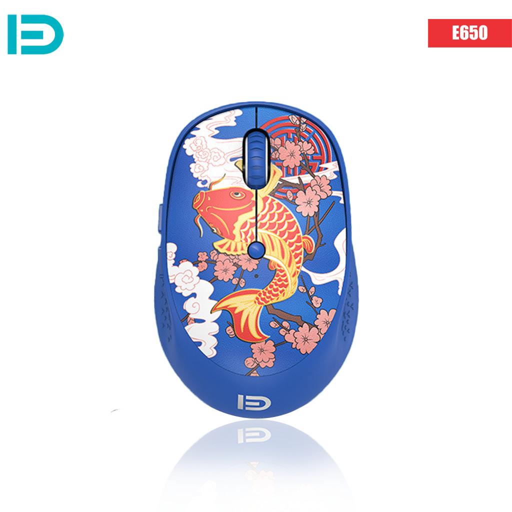 Chuột Không Dây Forter E650 Silent Mouse Họa Tiết Kute - Hàng Chính Hãng