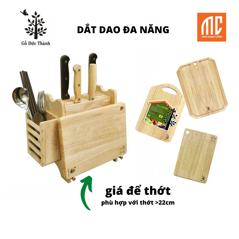 20381 | dắt dao đa năng có chỗ để thớt , muỗn đũa nĩa thìa kéo gỗ Đức Thành