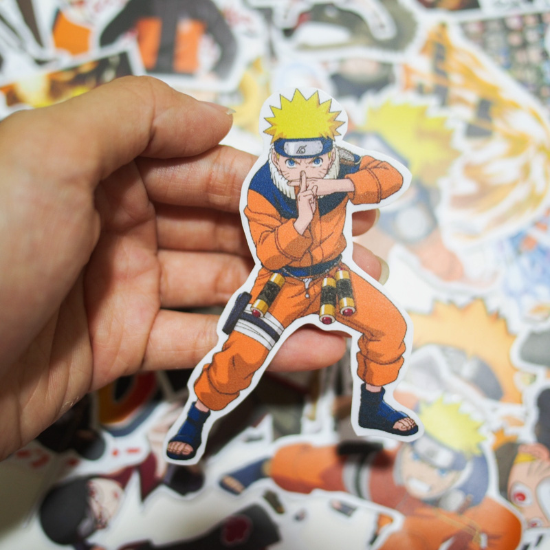 Set 100 sticker hình dán laptop mũ bảo hiểm xe máy xe hơi chủ đề Naruto