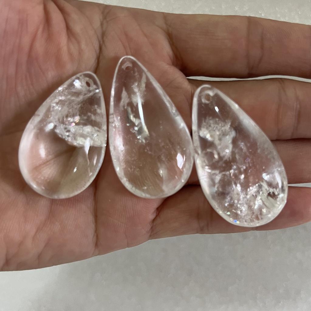 Mặt dây chuyền hình giọt nước QUARTZ thạch (anh) trắng siêu đẹp của Xưởng Chế Tác Đá Phong Thủy Mỹ Nghệ An An