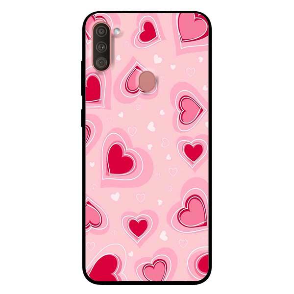 Ốp lưng dành cho Samsung Galaxy A11 - Tim Hồng Valentine