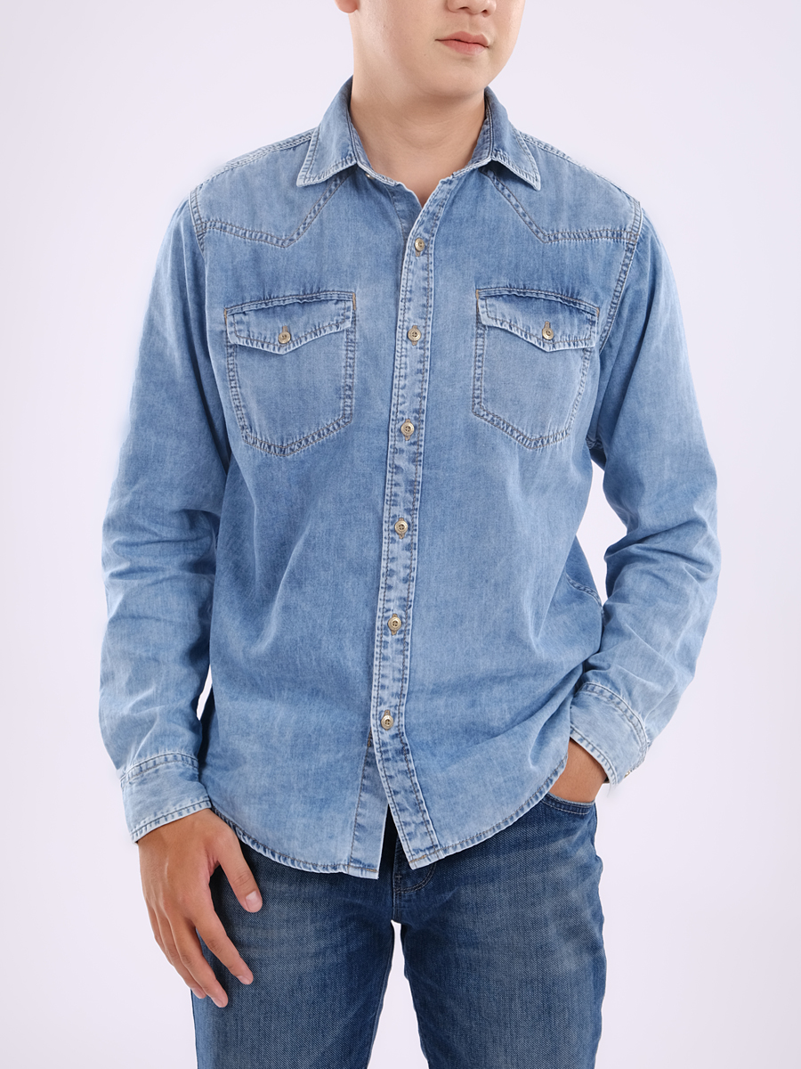 Áo sơ mi jeans nam dài tay MESSI MJB0102