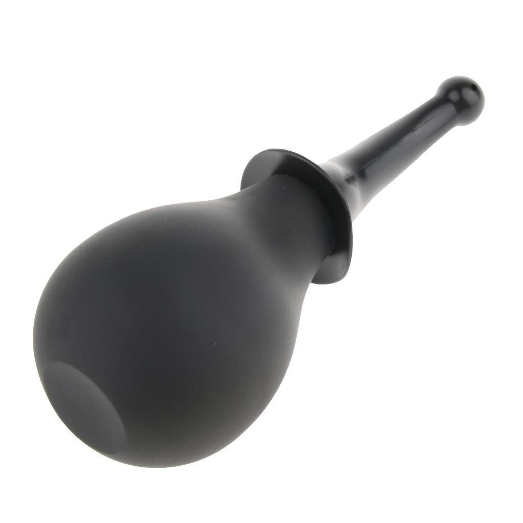 Men Women Enema Bulb Clean Anal Silicone Douche with Nozzle Kit Set Black