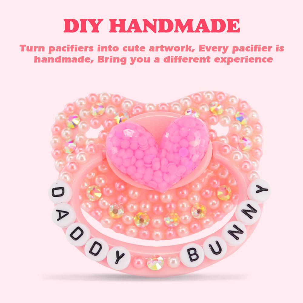 ABDL Trưởng Thành Bbay Kích Thước Núm Vú Giả 100% Handmake Trưởng Thành Cho Em Bé Lắc Hoa Văn Dễ Thương DDLG Núm Vú Giả Bố Giả Dom Tã