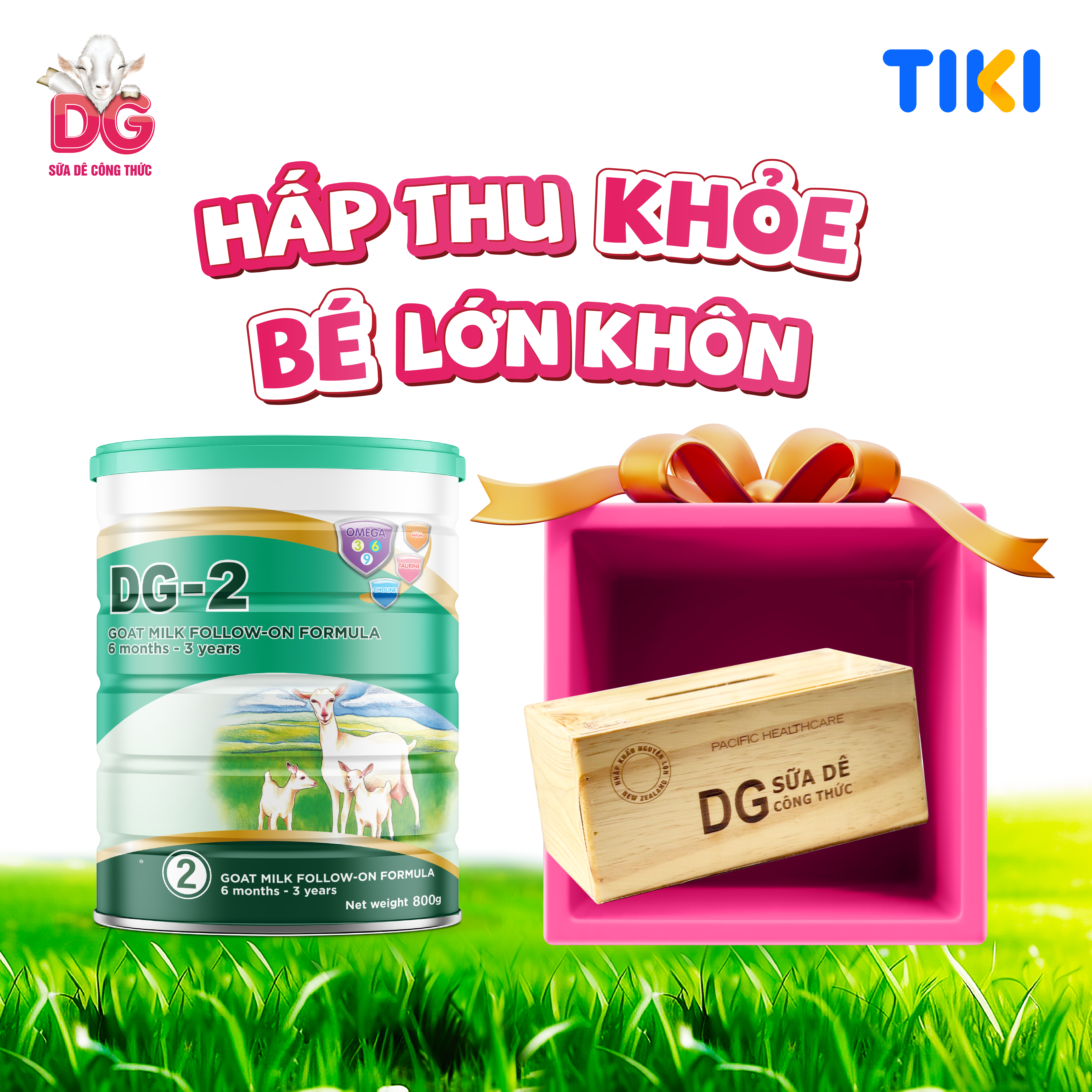 Tặng Hộp Khăn Giấy Sữa Dê Công Thức Dg - 2 800G