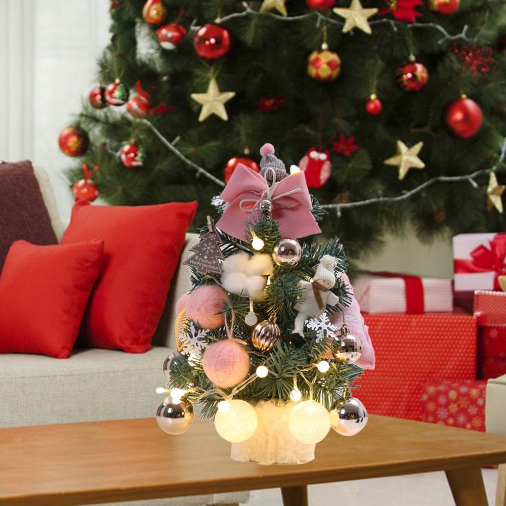 14" Christmas Tree Home Shopping Mall Windowsill Table Xmas Tree Decor Pink