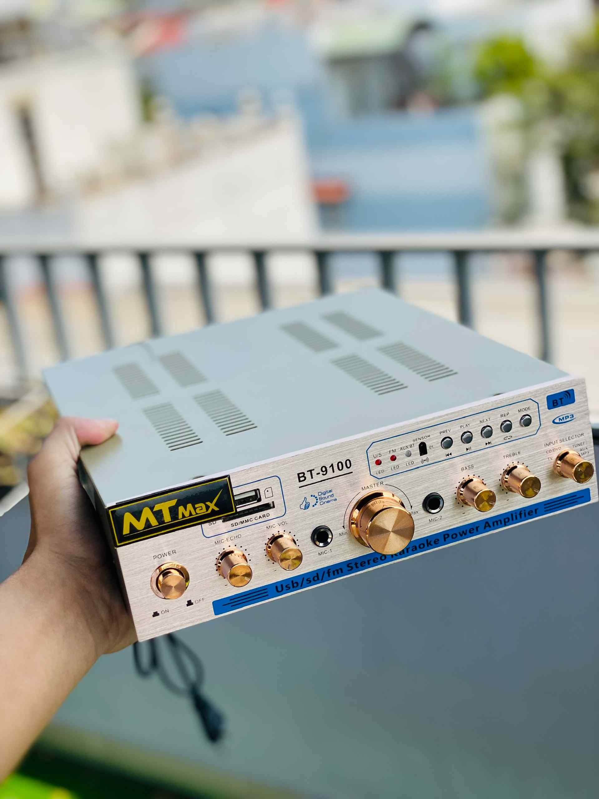 Combo Amply BT9100 Công Suất 300W Và 6 Cặp Loa Treo Tường, Âm Thanh Mini Cho Spa, Quán Cà Phê, Phòng Trà, Phòng Tập Thể Dục, Nhà Trường, Tặng 10M Dây Loa Kết Nối Với Amply, Hàng Nhập Khẩu