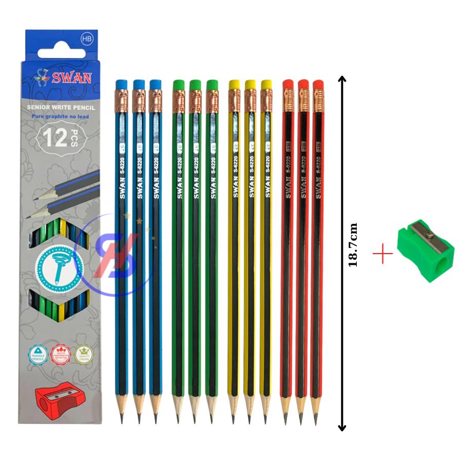 Hộp 12 Cây Bút Chì Gỗ Swan 6620