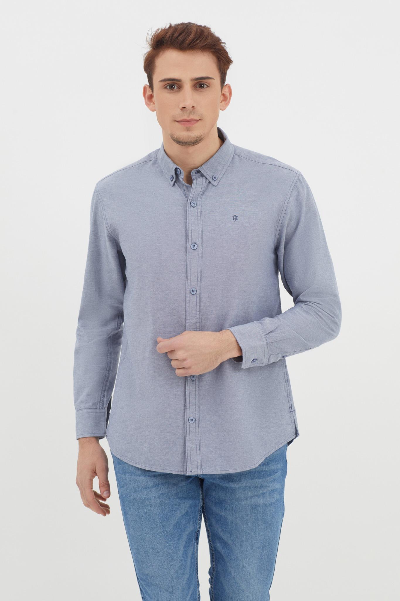 Áo sơ mi nam tay dài button down WS21SS58P-LC - LIGHT GR, LIGHT GR