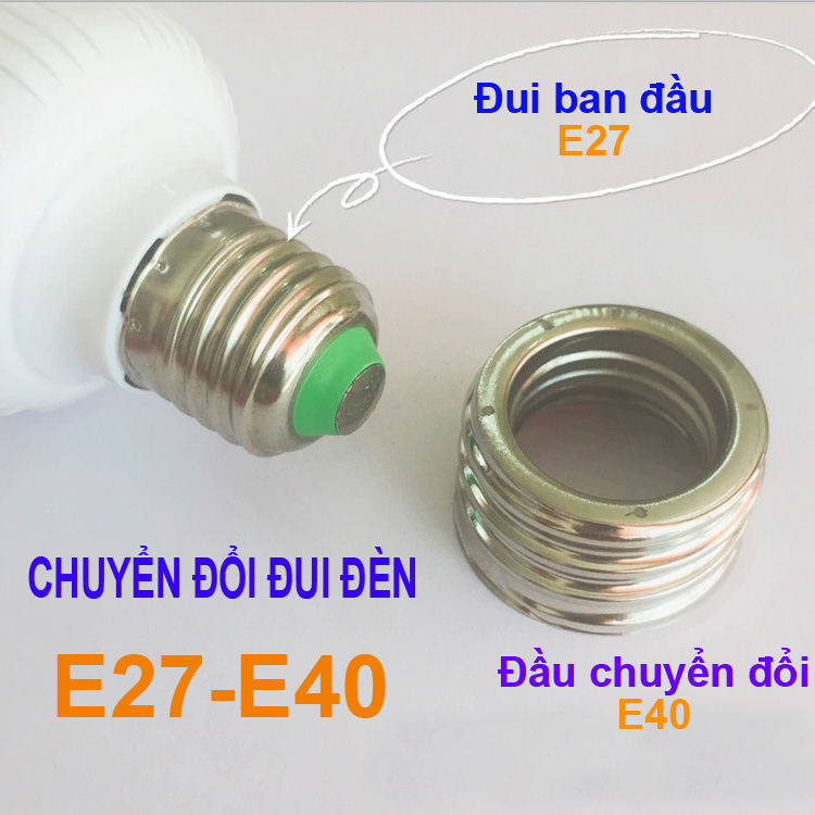 Bộ 5 đầu chuyển đổi đui đèn đui xoáy E27-E40 V2