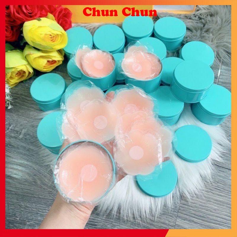 Hộp 10 miếng dán ti silicon loại 1, hộp sắt xanh.
