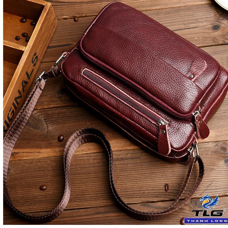 Túi đeo chéo da thật cao cấp Đồ Da Thành Long TLG 208235 - khuyen mai tui xach