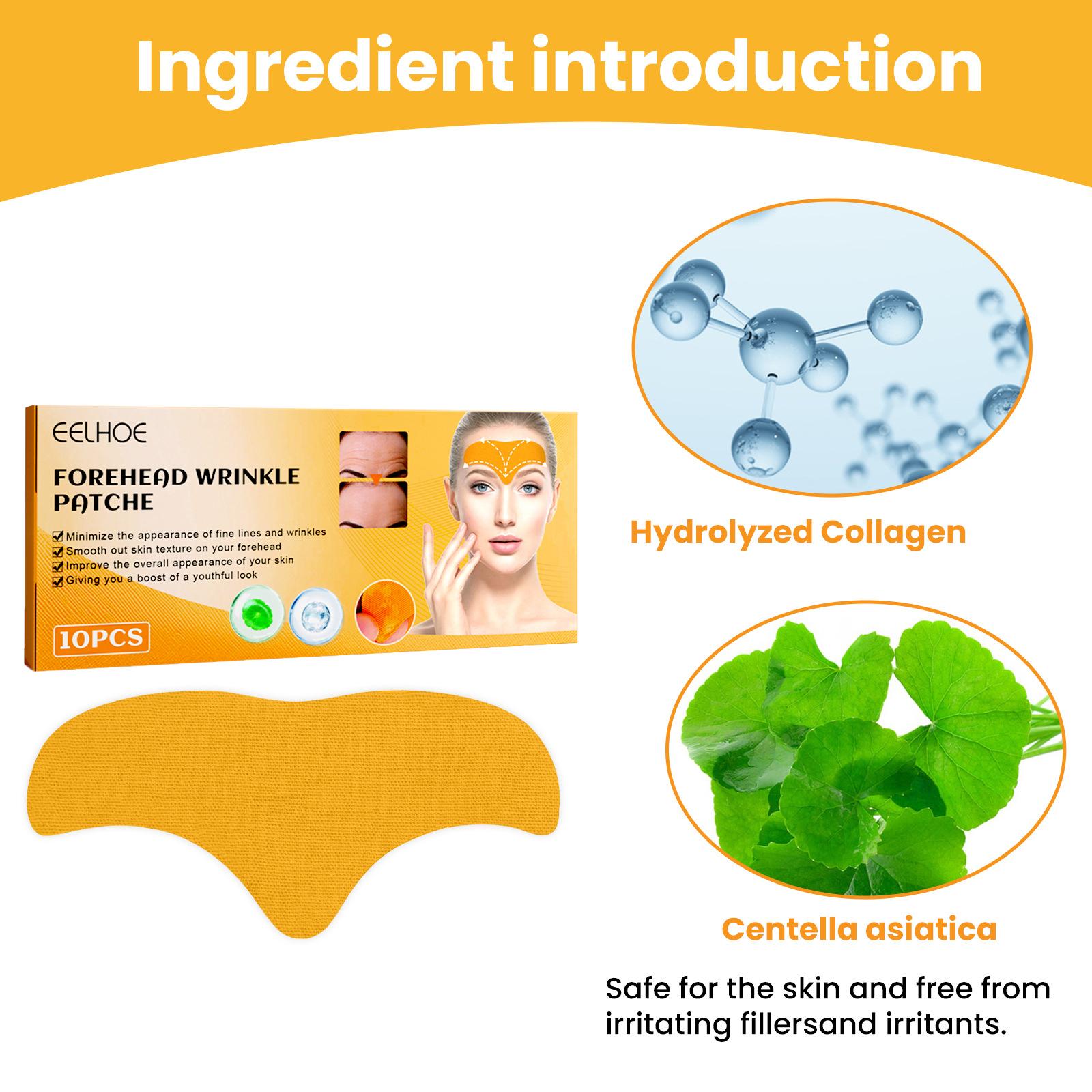 EELHOE 10pcs/Box Forehead Wrinkle Patch Smoothing Forehead Wrinkles Lifting and Firming Facial Skin Forehead Patch