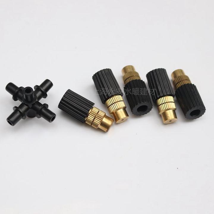 Set 5 đầu phun sương bằng đồng, điều chỉnh được lưu lượng nước.
